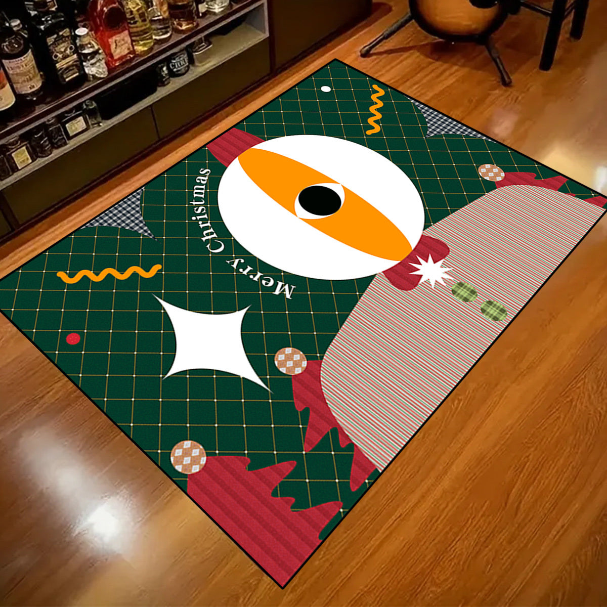Abstract Creative Christmas Printed Floor Mat Soft Anti-fouling Anti-slip