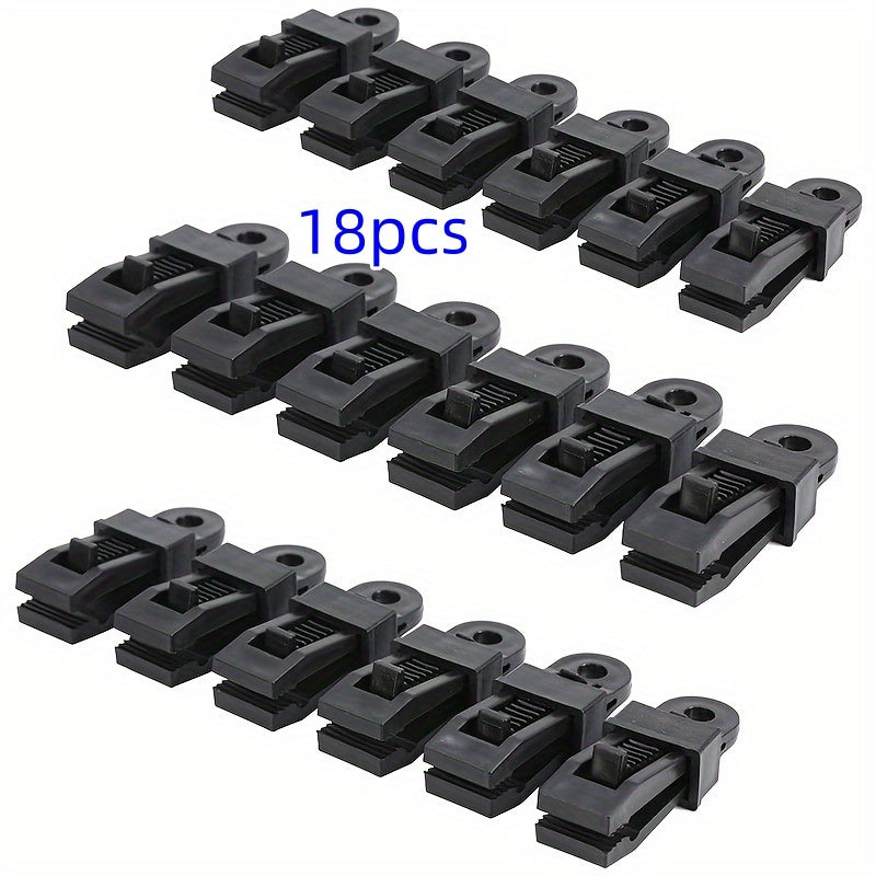 18pcs Outdoor Camping Canopy Tarp Clips Windproof Plastic Clamps