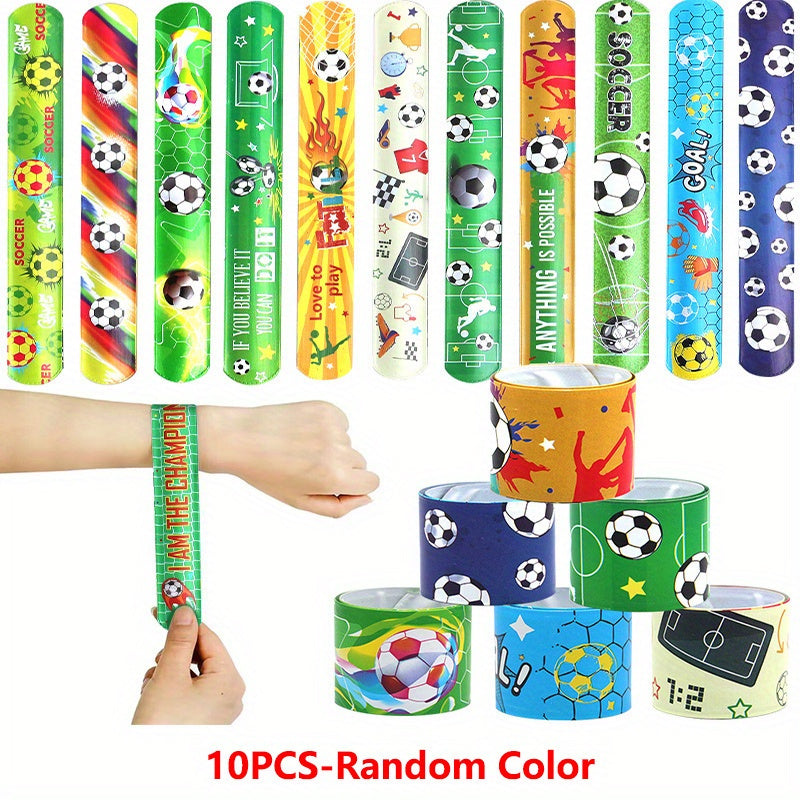 10pcs Football Slap Bracelets Wristbands Gymnastics Party Supplies