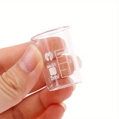 5pcs 5ml Low Form Beaker Chemistry Lab Transparent Beaker