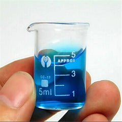 5pcs 5ml Low Form Beaker Chemistry Lab Transparent Beaker