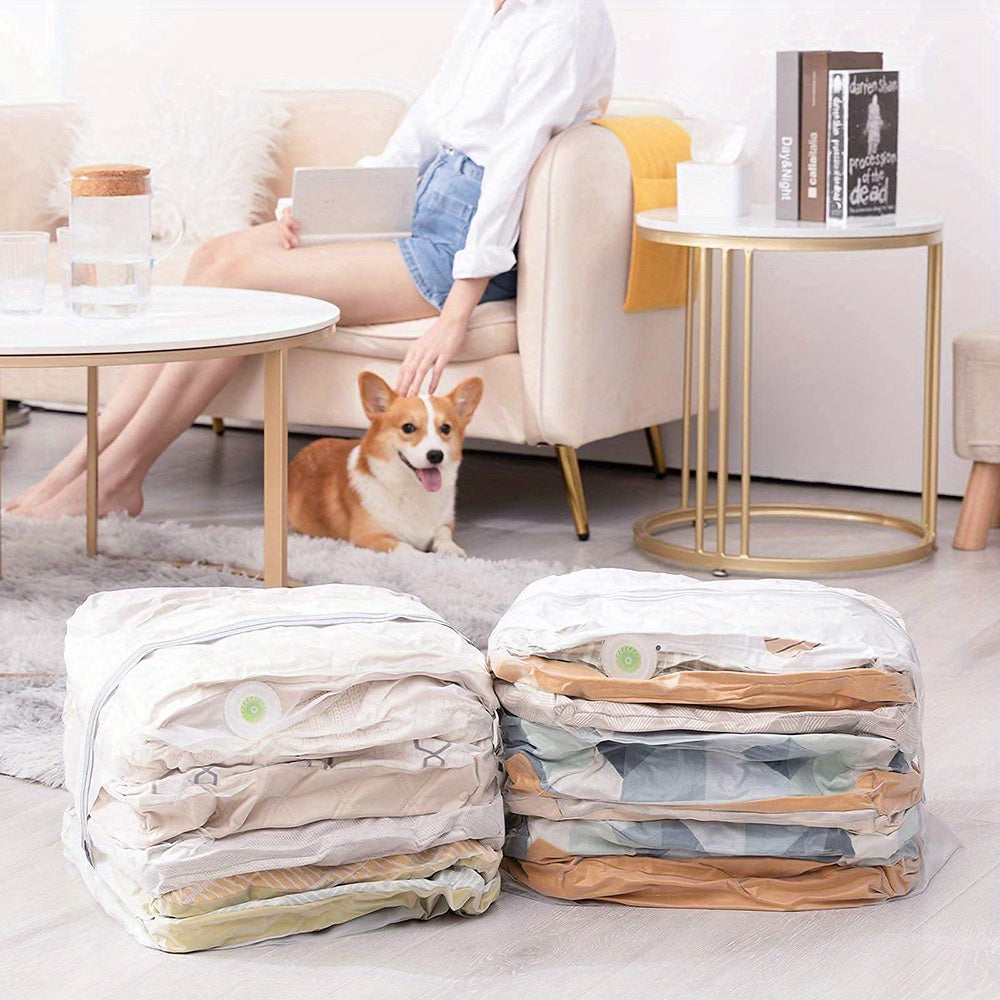 1pc Transparent Vacuum Compression Blanket Storage Bag Sealed Container