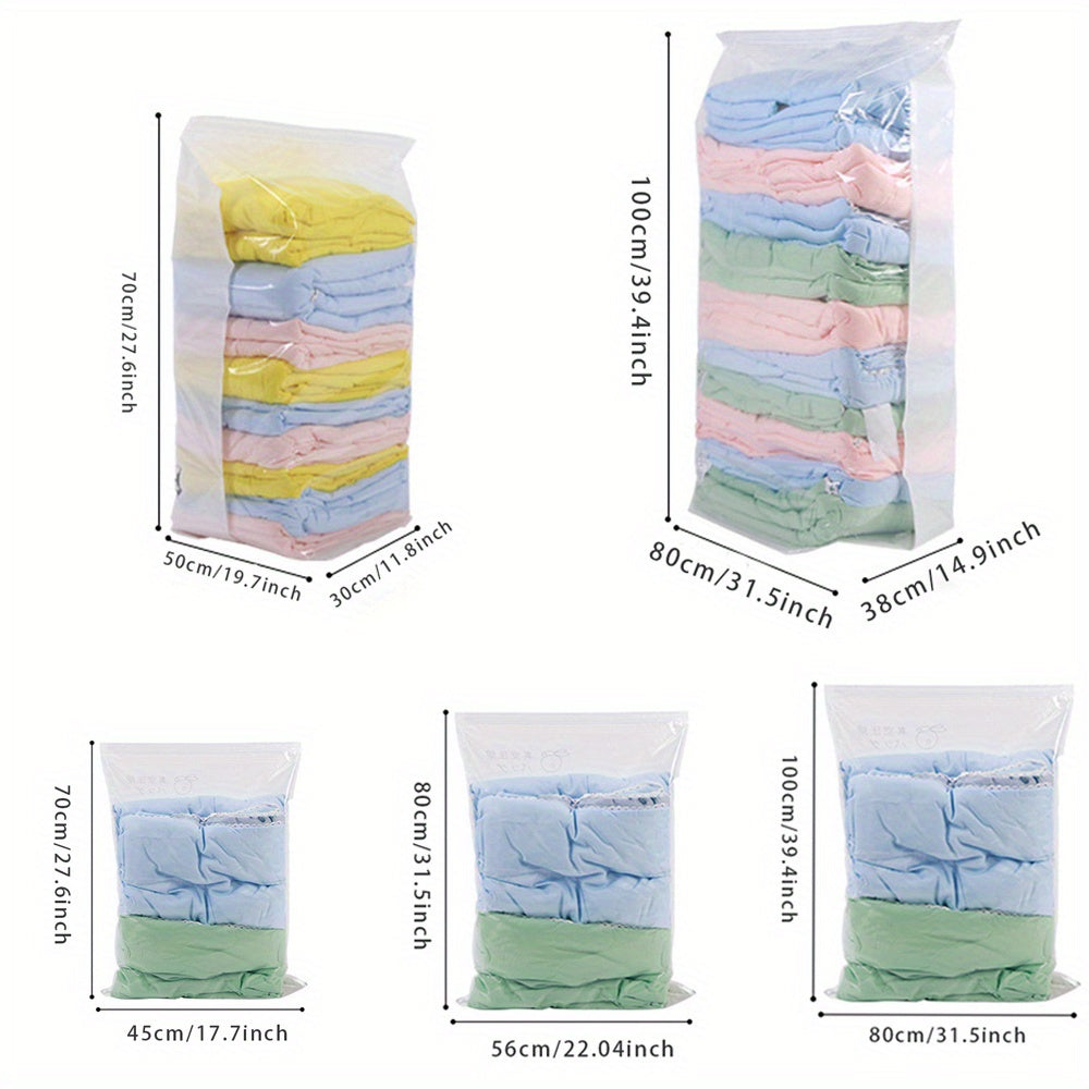 1pc Transparent Vacuum Compression Blanket Storage Bag Sealed Container