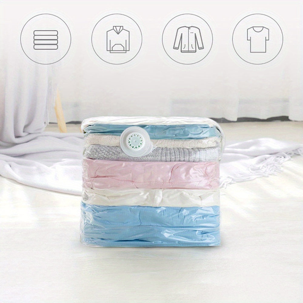 1pc Transparent Vacuum Compression Blanket Storage Bag Sealed Container