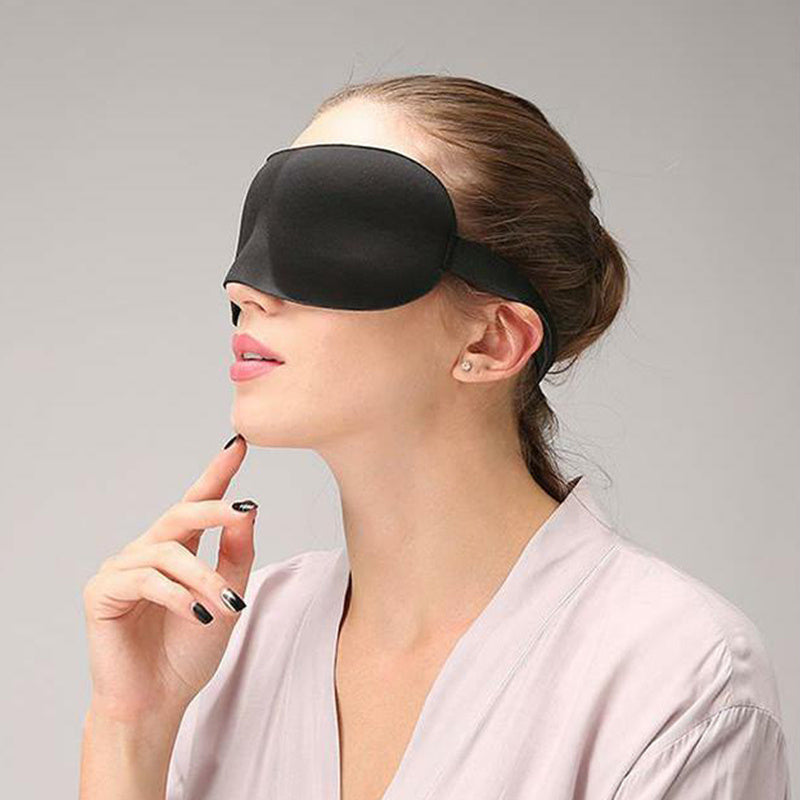 1pc Blackout 3D Contoured Sleep Eye Mask with Adjustable Strap