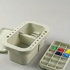 3 In 1 Pen Washing Bucket With Pen Holder And Painting Palette Lid