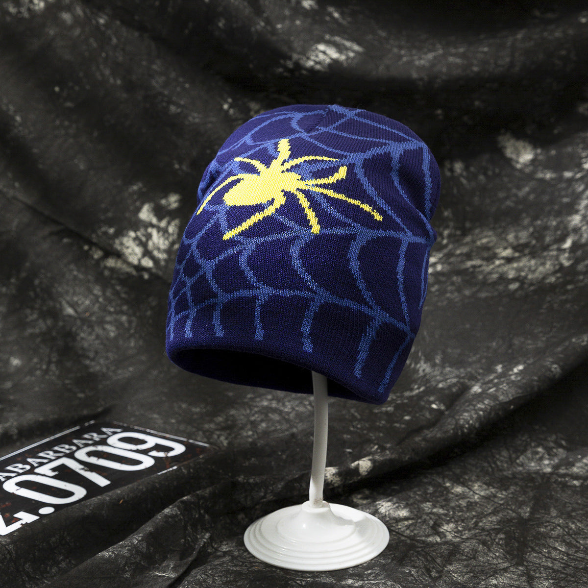 Spider Pattern Winter Warm Knitted Hat Casual Skull Hat