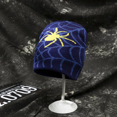Spider Pattern Winter Warm Knitted Hat Casual Skull Hat