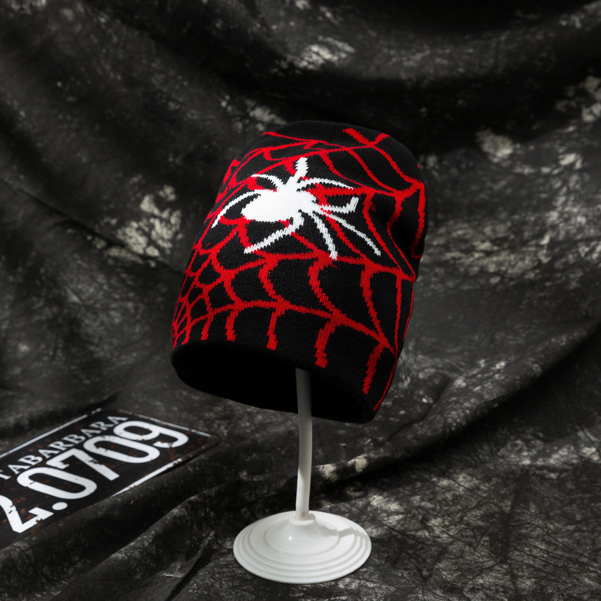 Spider Pattern Winter Warm Knitted Hat Casual Skull Hat
