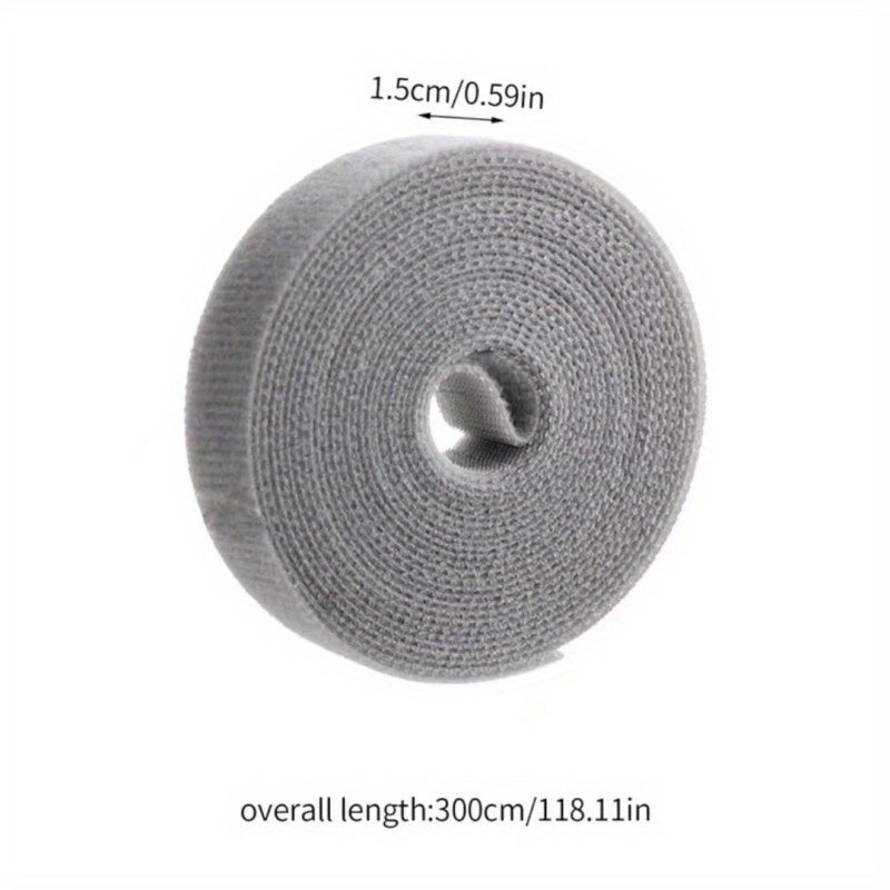 1pc 118 11in Reusable Fastening Tape Cable Ties Data Cable Storage