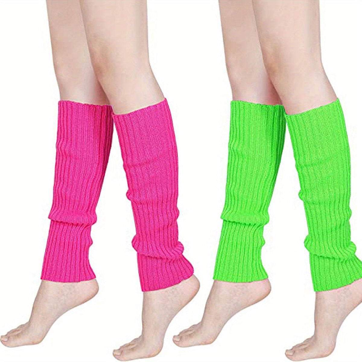 Knit Ribbed Leg Warmers Knee High Socks Women's Stockings