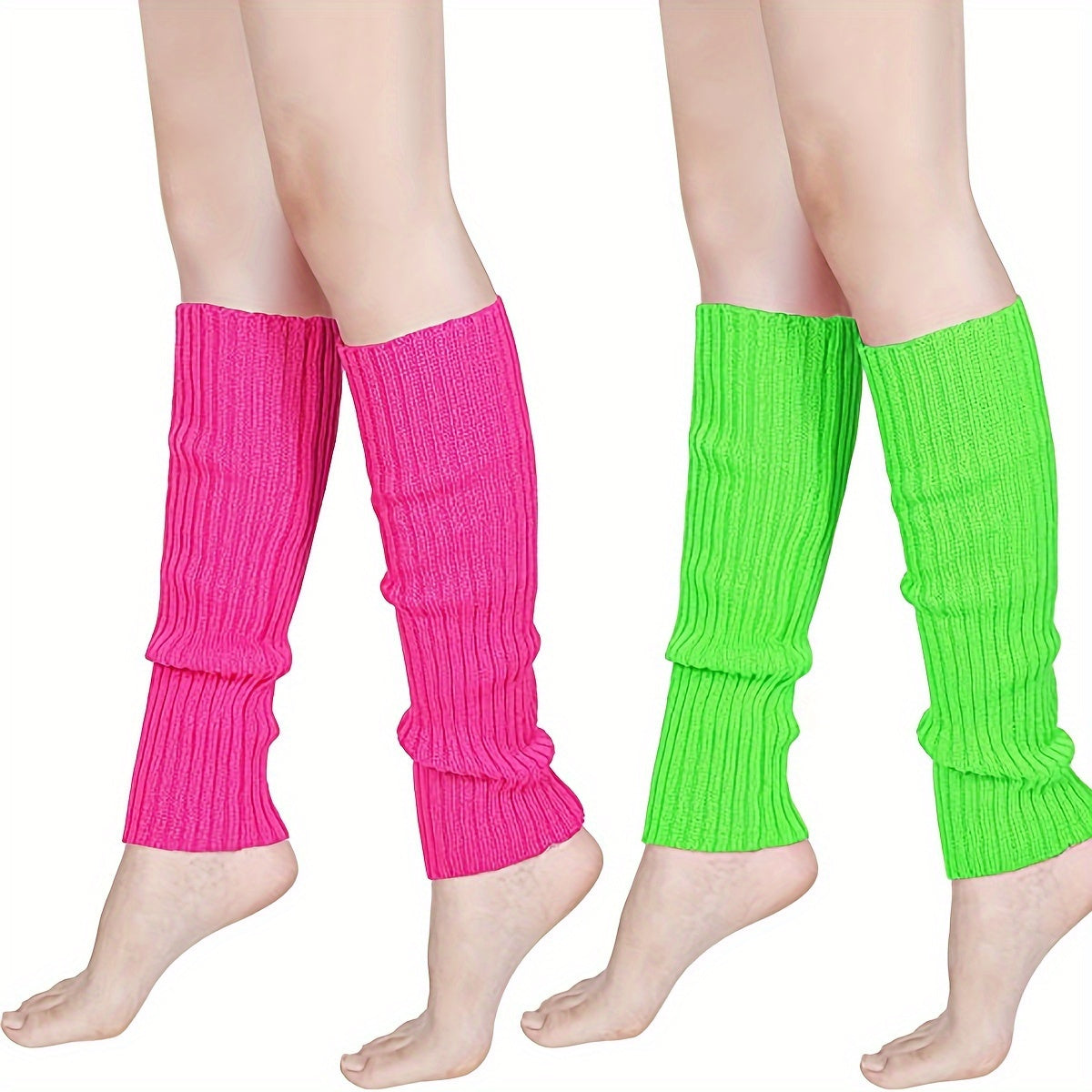 Knit Ribbed Leg Warmers Knee High Socks Women's Stockings