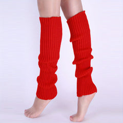 Rib Knit Leg Warmers Knee High Socks Women's Stockings