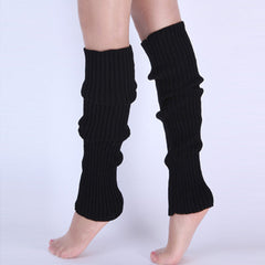 Rib Knit Leg Warmers Knee High Socks Women's Stockings