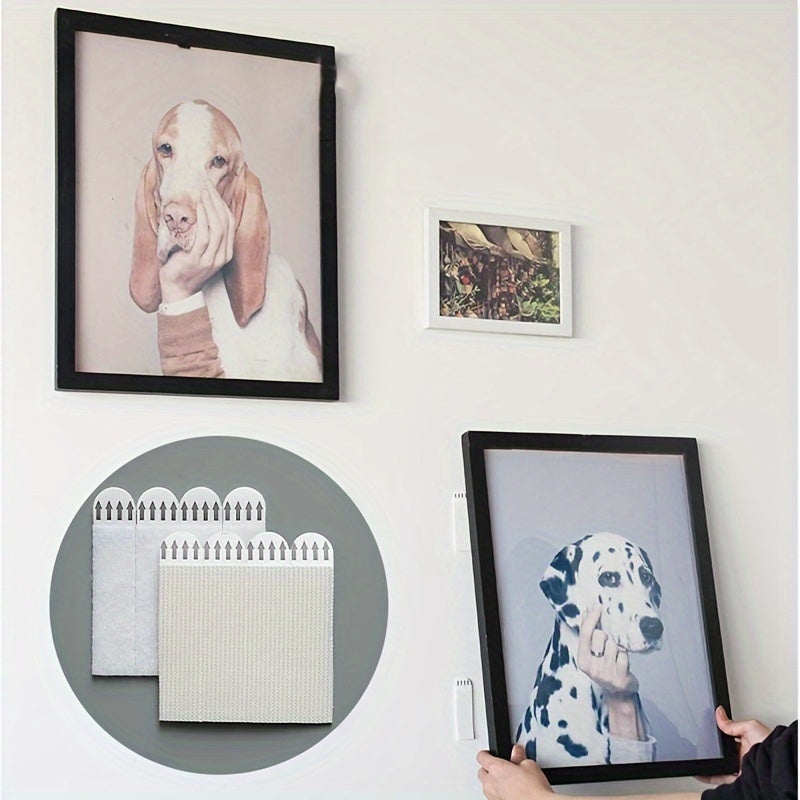 12pcs Removable Wall Hooks Double Sided Adhesive Strips