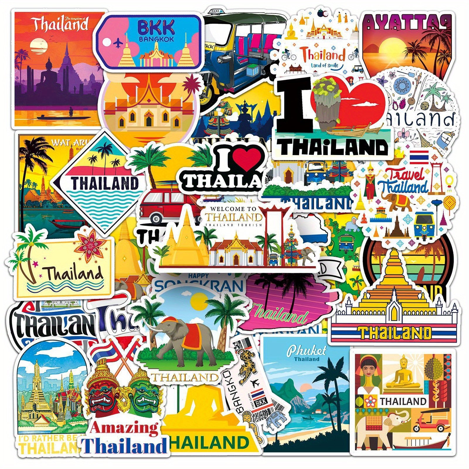 50pcs Landscape Waterproof Graffiti Stickers for Laptop Motorcycle Helmet