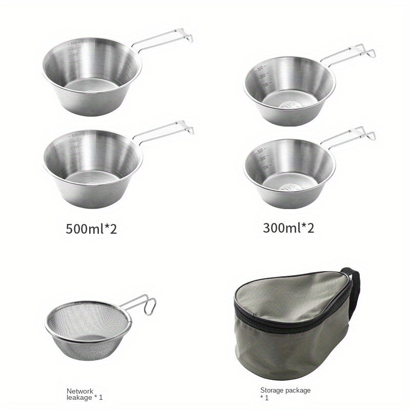 13pcs Stainless Steel Outdoor Tableware Set Camping Cookware