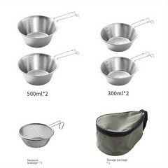 13pcs Stainless Steel Outdoor Tableware Set Camping Cookware