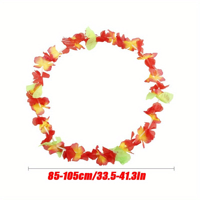 10pcs Hawaiian Flower Wreath Garland Necklace Luau Party Supplies