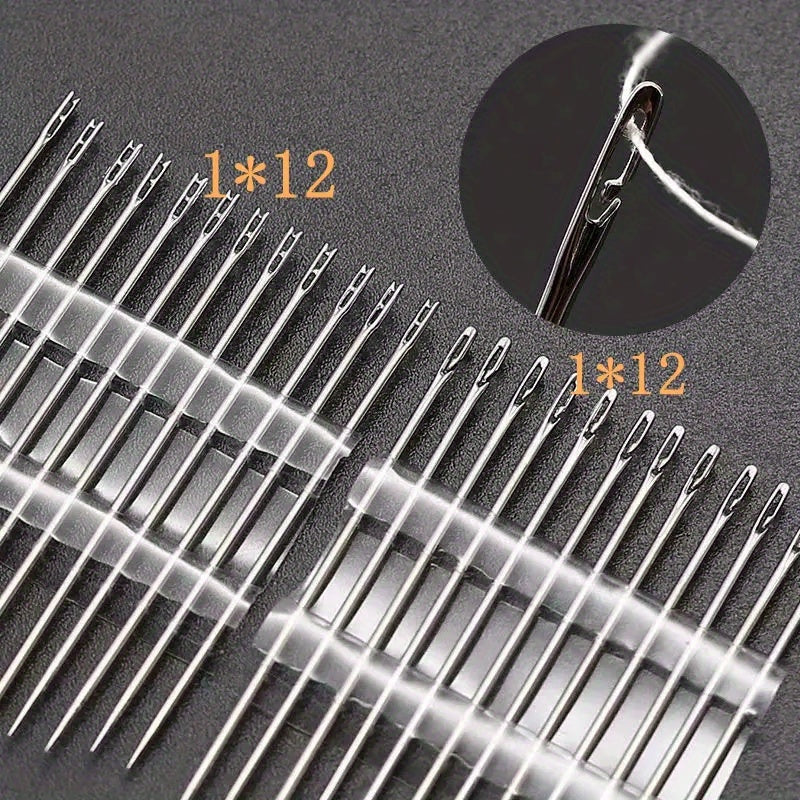 Big Hole Stainless Steel Needles for Sewing 24pcs