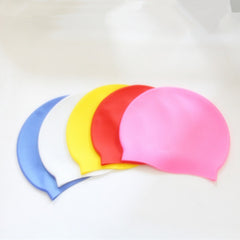 Solid Silicone Swimming Cap Unisex Waterproof Random