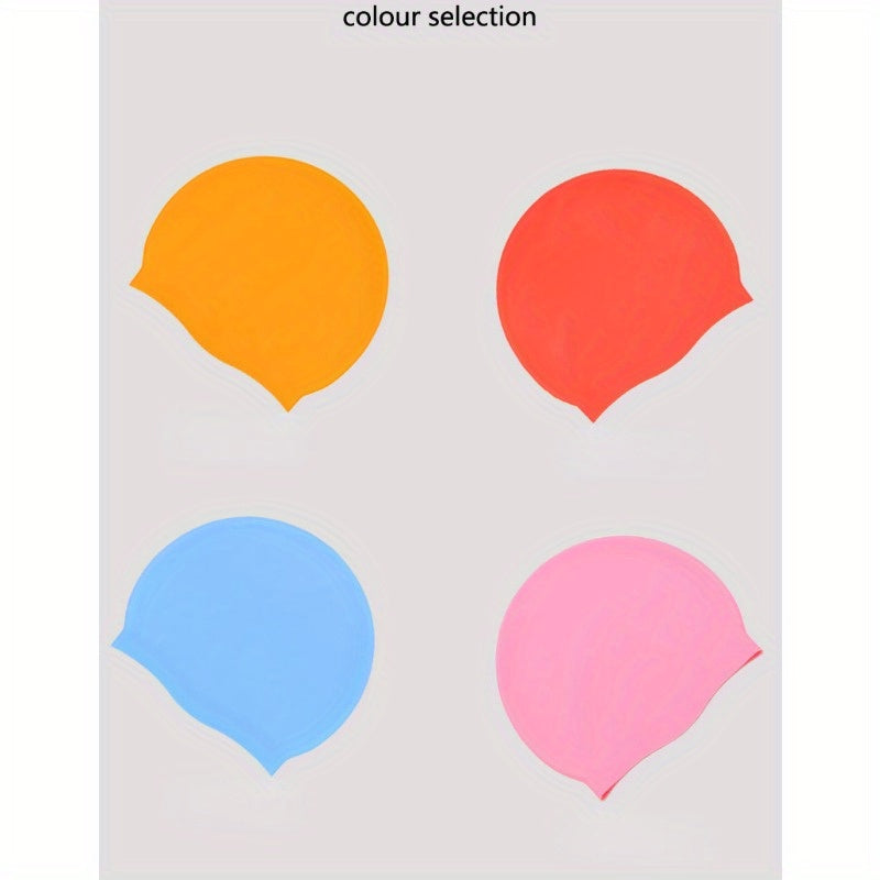 Solid Silicone Swimming Cap Unisex Waterproof Random