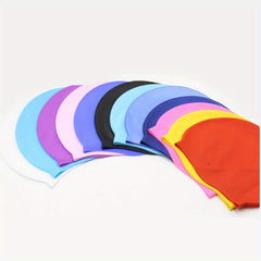Solid Silicone Swimming Cap Unisex Waterproof Random