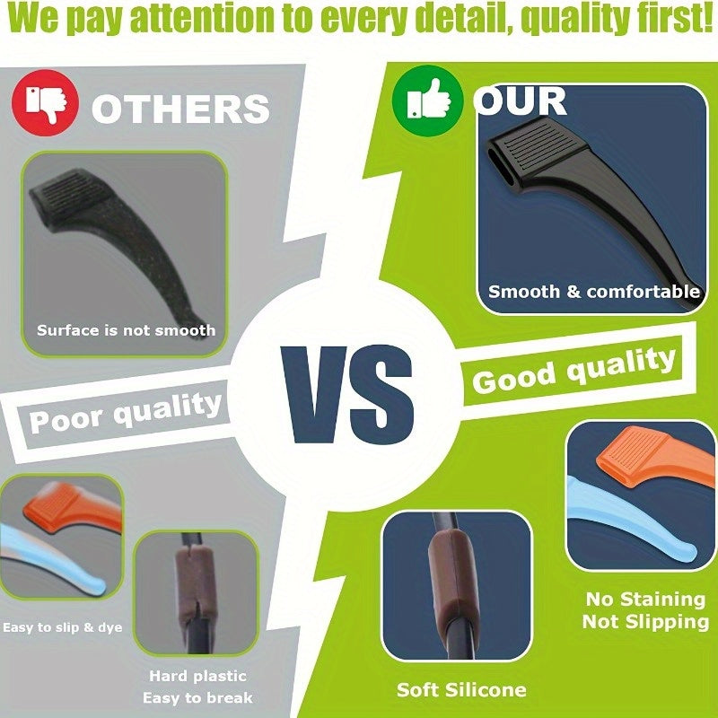 15 Pairs Silicone Glasses Anti-Slip Accessories Ear Protection Covers