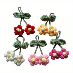 Puff Flower Pendant Hand Hook Woolen Flower Five Petals Small Flower