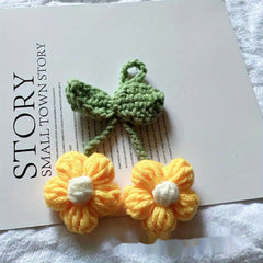 Puff Flower Pendant Hand Hook Woolen Flower Five Petals Small Flower