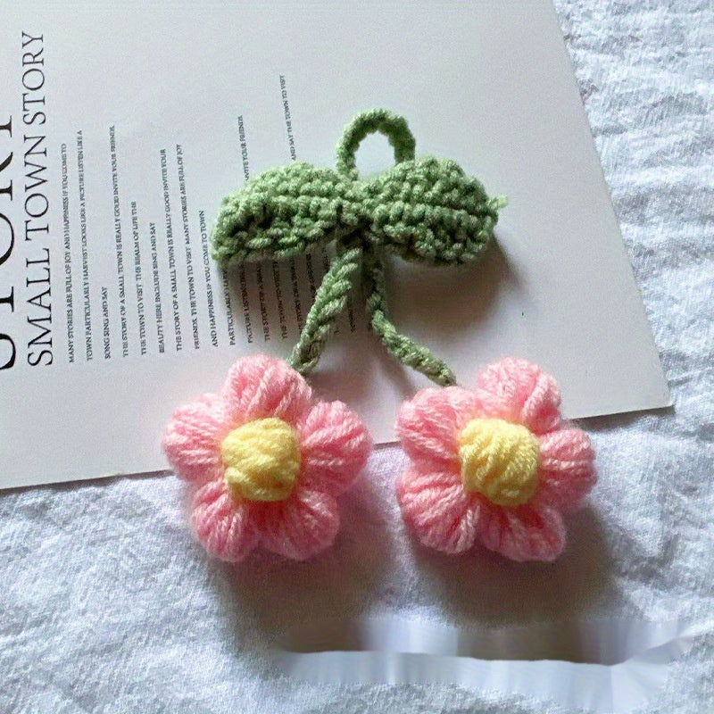 Puff Flower Pendant Hand Hook Woolen Flower Five Petals Small Flower