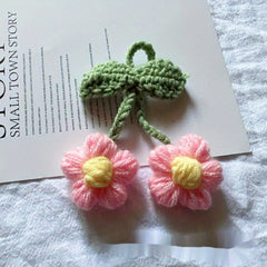 Puff Flower Pendant Hand Hook Woolen Flower Five Petals Small Flower