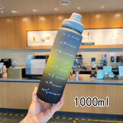 Gradient Matte Plastic Water Cup Sports Bottle 1000ml