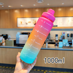 Gradient Matte Plastic Water Cup Sports Bottle 1000ml
