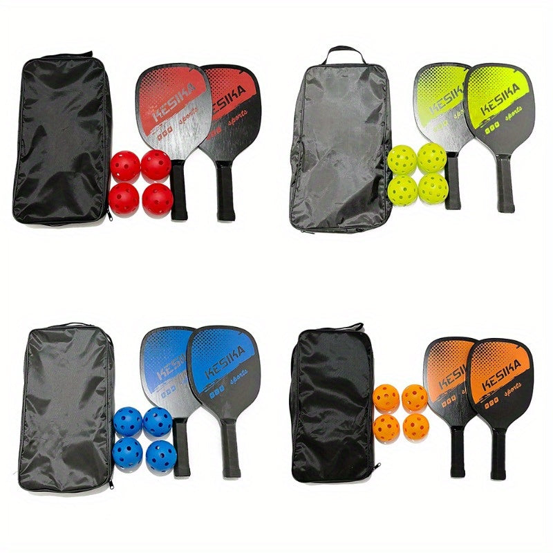 Pickleball Paddle Set with 2 Rackets, 4 Balls & Handbag