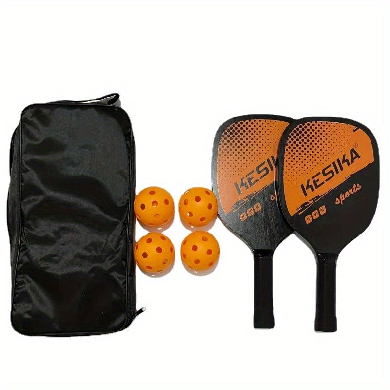 Pickleball Paddle Set with 2 Rackets, 4 Balls & Handbag