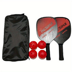 Pickleball Paddle Set with 2 Rackets, 4 Balls & Handbag