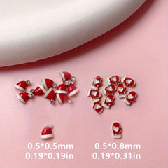 5pcs Christmas Glove Nail Art Charms With Rhinestone, DIY Nail Art Decoration