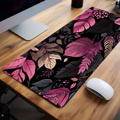Boho Pastel Painting Mouse Pad - Pink Plant Abstract Table Pad