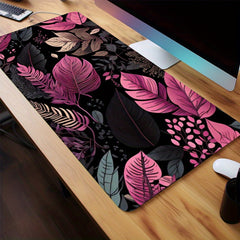 Boho Pastel Painting Mouse Pad - Pink Plant Abstract Table Pad