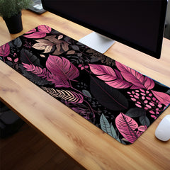 Boho Pastel Painting Mouse Pad - Pink Plant Abstract Table Pad