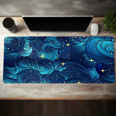 Abstract Waves Mouse Pad Large Desk Mat Non-Slip
