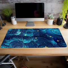 Abstract Waves Mouse Pad Large Desk Mat Non-Slip