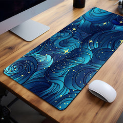 Abstract Waves Mouse Pad Large Desk Mat Non-Slip