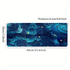 Abstract Waves Mouse Pad Large Desk Mat Non-Slip