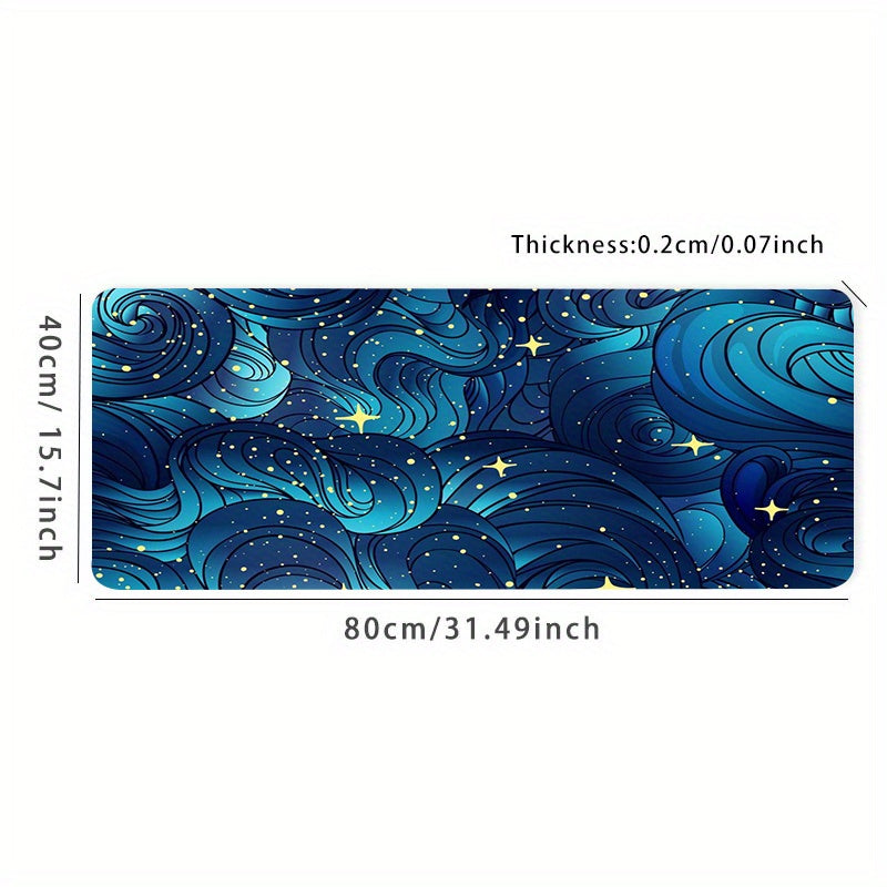 Abstract Waves Mouse Pad Large Desk Mat Non-Slip