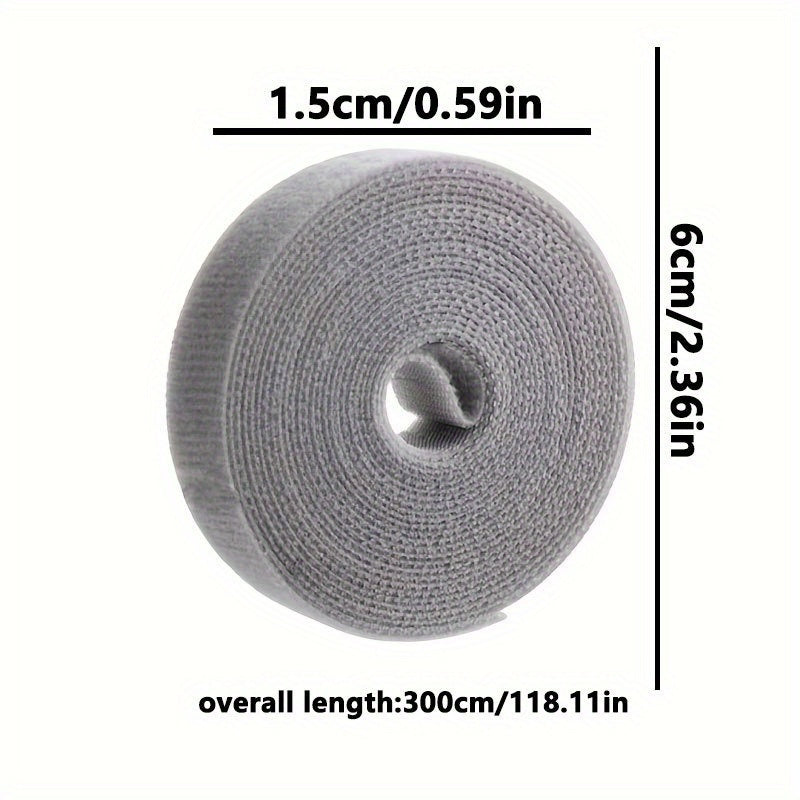 1pc 118 11in Reusable Fastening Tape Cable Ties Data Cable Storage