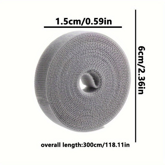 1pc 118 11in Reusable Fastening Tape Cable Ties Data Cable Storage