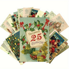 Vintage Christmas Postcards Greeting Cards Thick Card Paper Christmas Party Invi