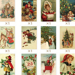 Vintage Christmas Postcards Greeting Cards Thick Card Paper Christmas Party Invi